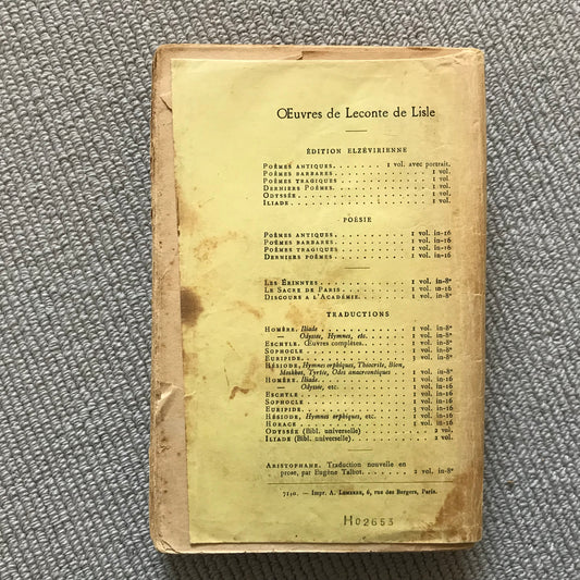 Homère - Odyssée (traduit par Leconte de Lisle)