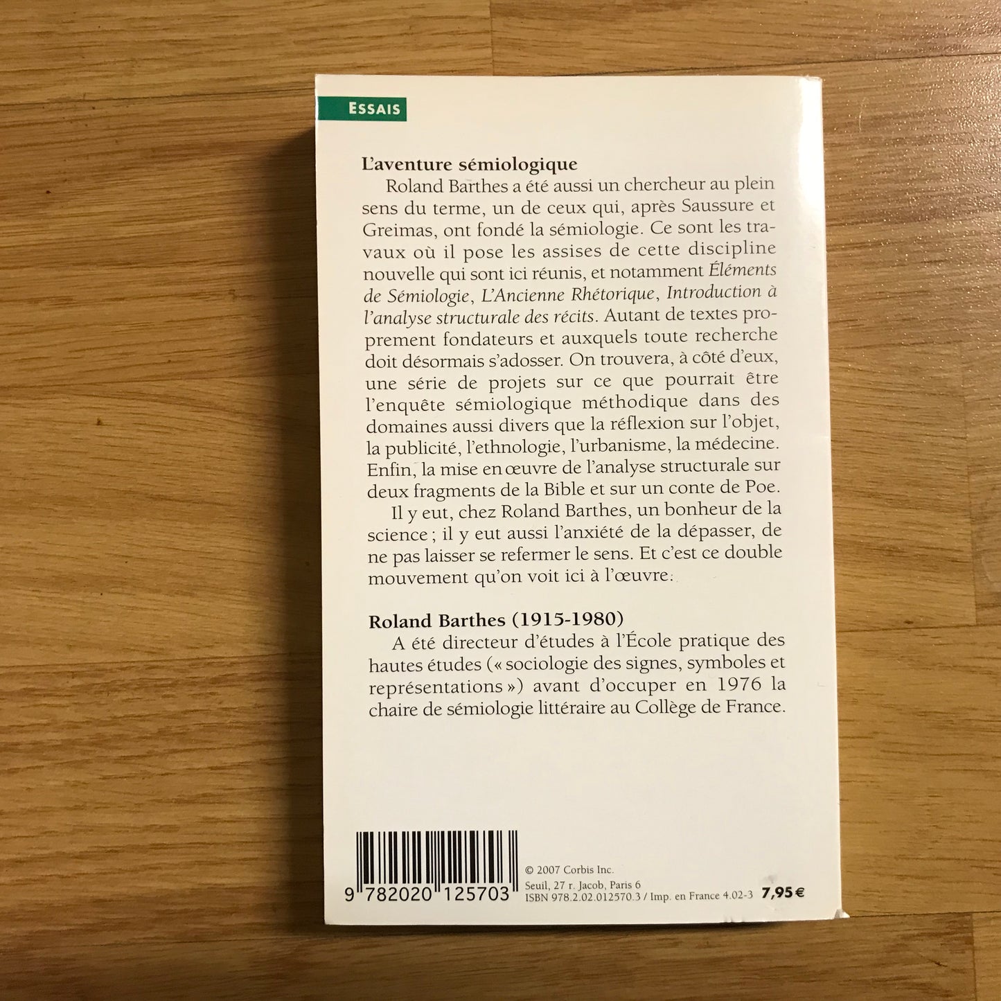 Barthes, Roland - L’aventure sémiologique