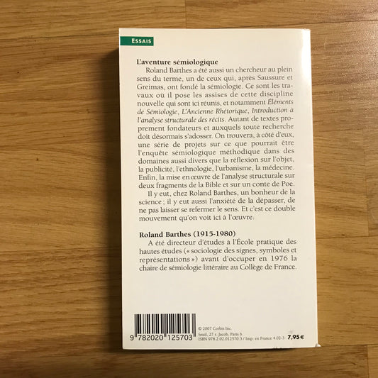 Barthes, Roland - L’aventure sémiologique