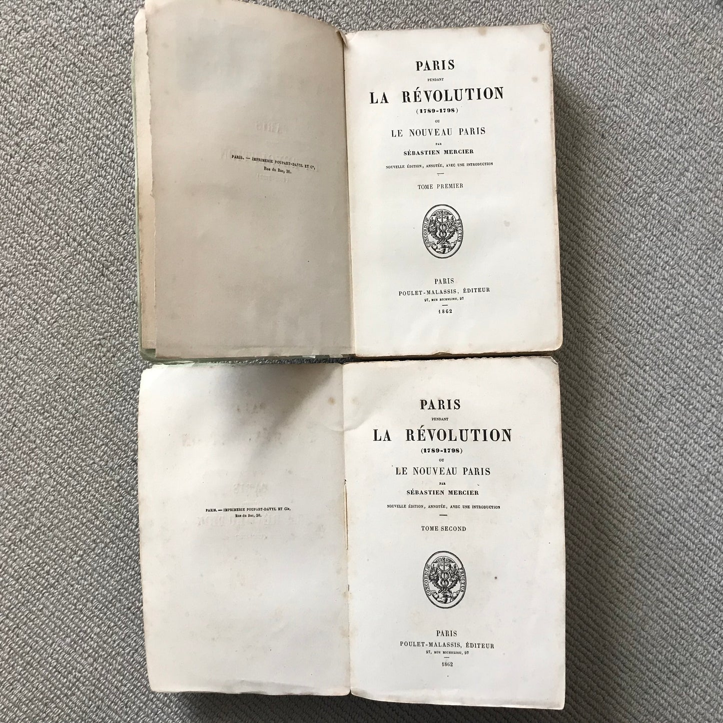 Mercier, S. - Paris pendant la Révolution (2 volumes)