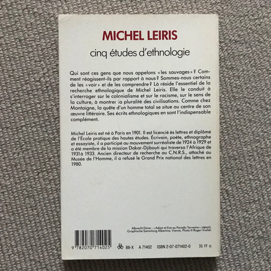 Leiris, Michel - Cinq études d’ethnologie