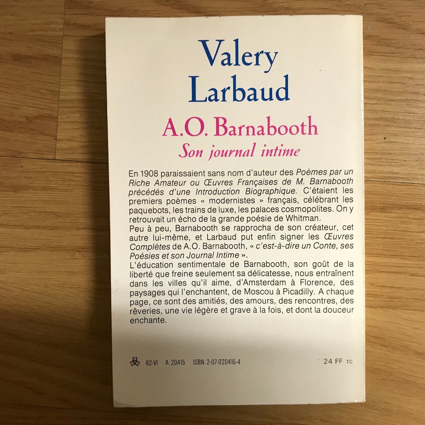 A. O. Barnabooth, Son journal intime - Valéry Larbaud