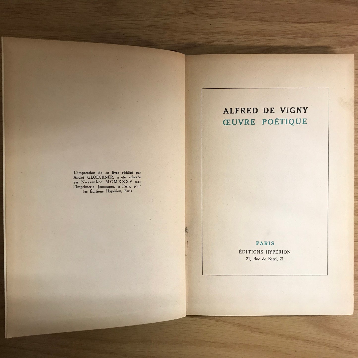 Vigny de, Alfred - Œuvre poétique