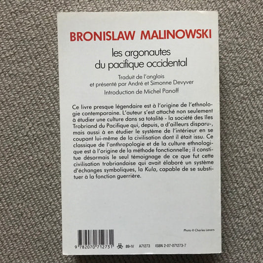 Malinowski - Les argonautes du pacifique occidental