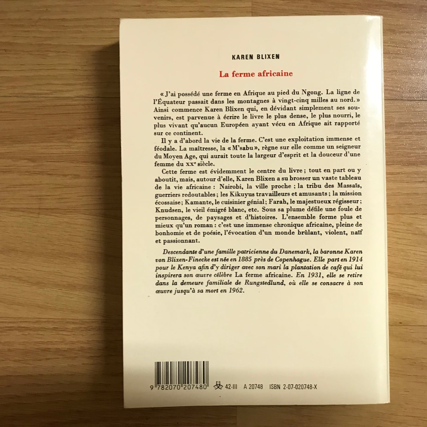 Blixen, Karen - La ferme africaine