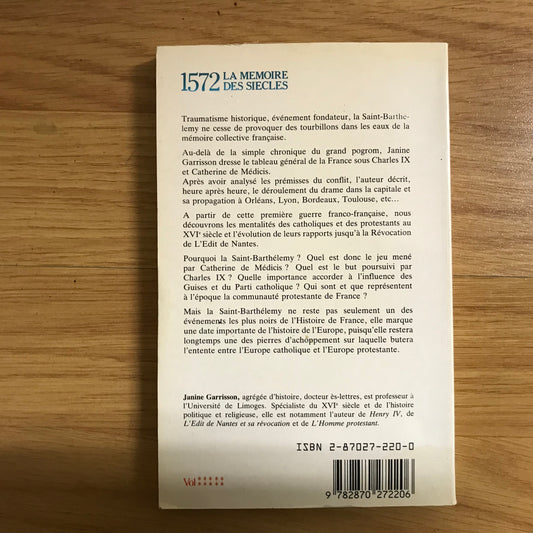 Garrisson, Janine - La saint-Barthelemy