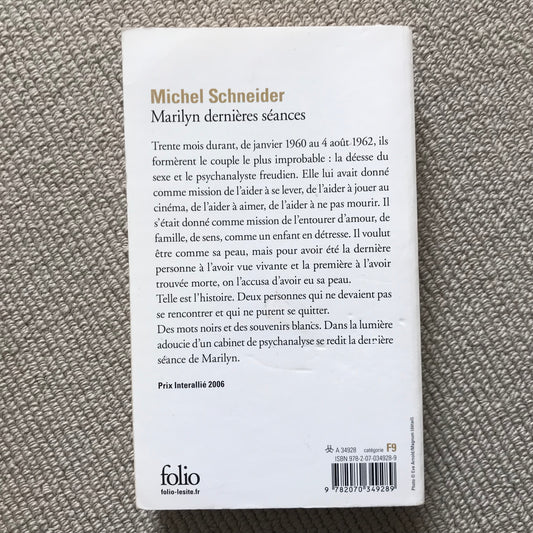 Marilyn, dernières séances - Michel Schneider
