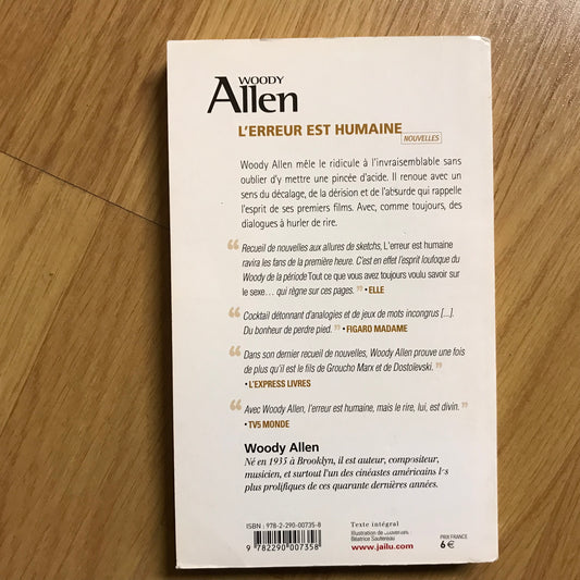 Allen, Woody - L’erreur est humaine (nouvelles)