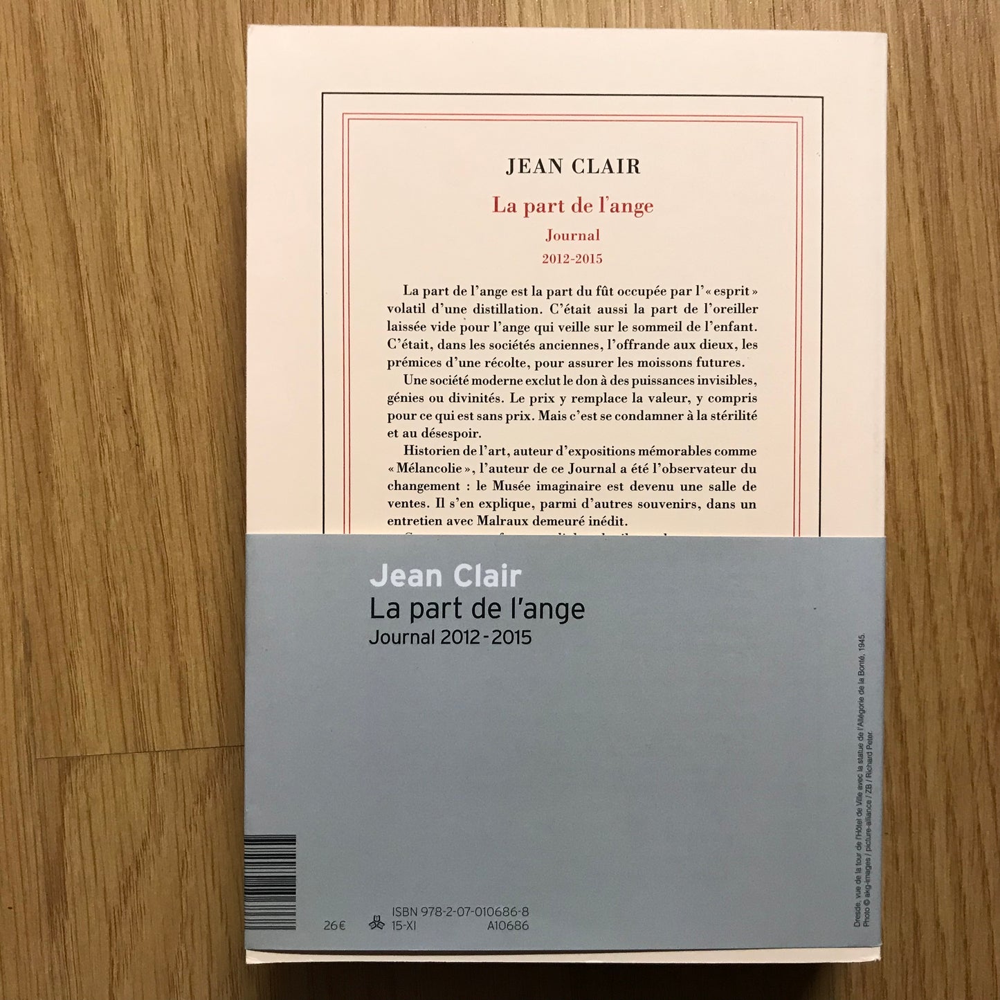 Clair, Jean - La part de l’ange, journal 2012-2015