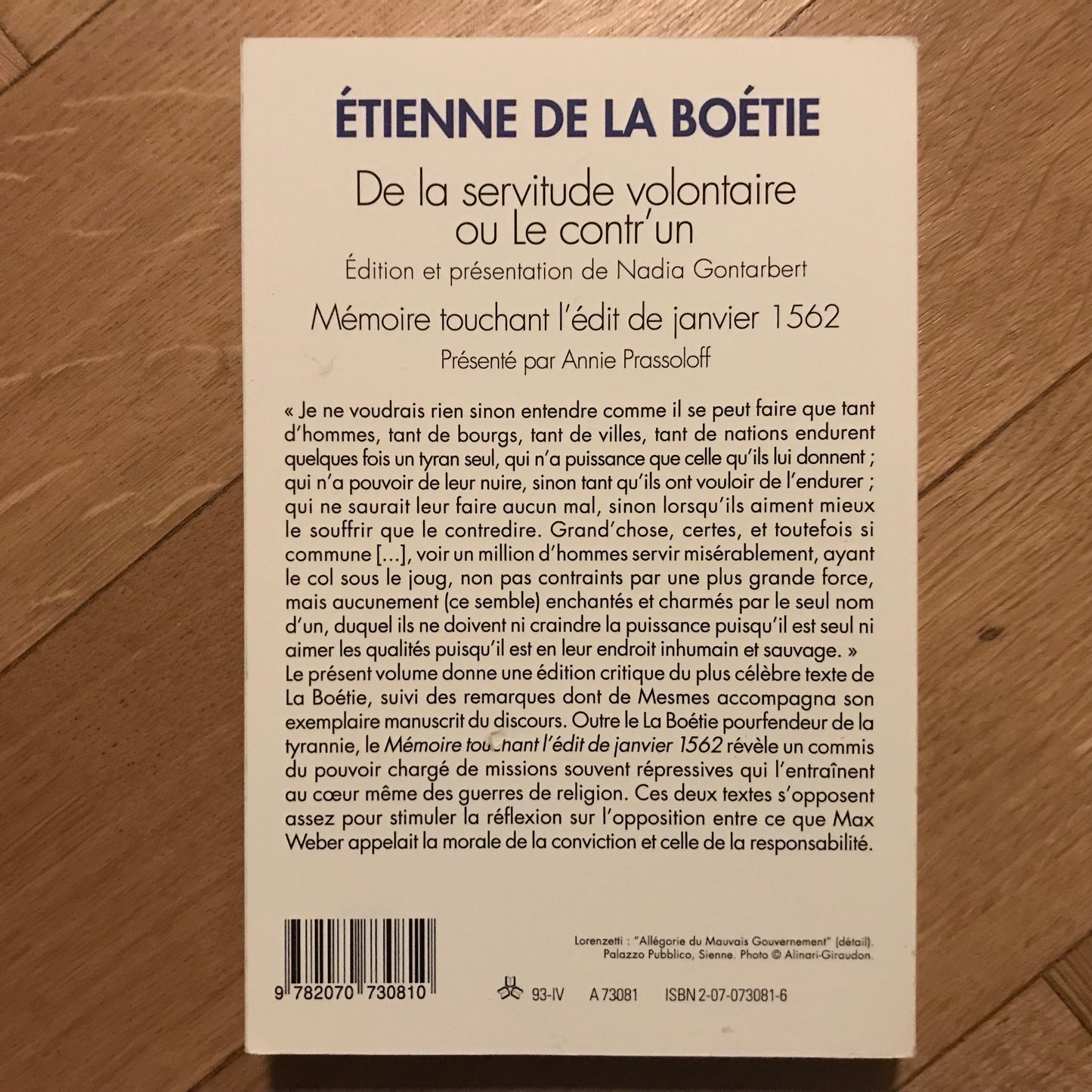 La Boétie - De la servitude volontaire ou le contr’ un