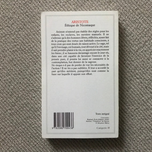 Aristote - Éthique de Nicomaque
