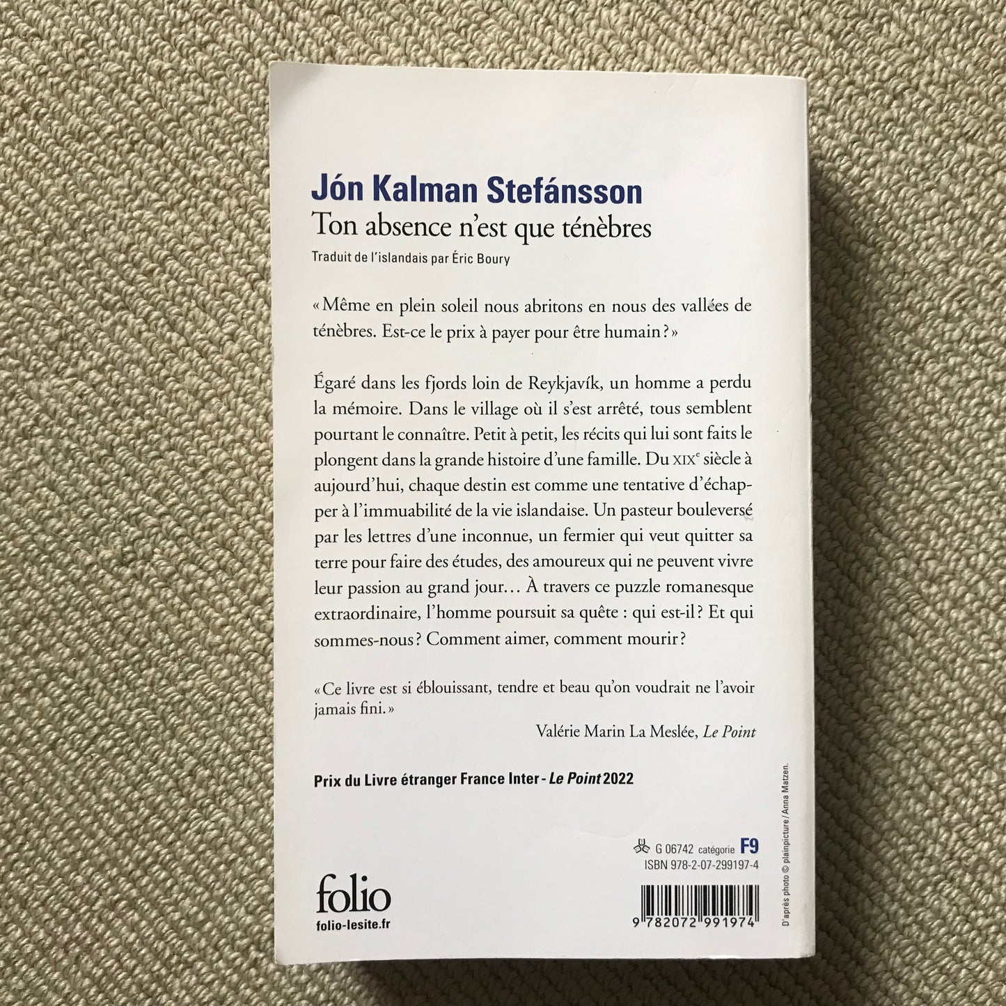 Stefánsson, Jón Kalman - Ton absence n’est que ténèbres