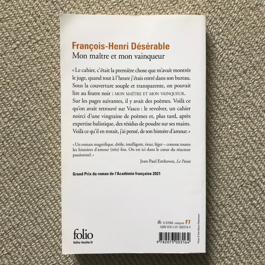 Désérable, François-Henri - Mon maître et mon vainqueur