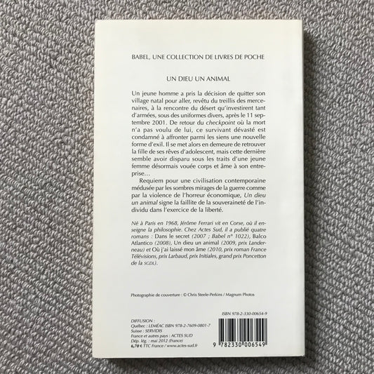 Ferrari, Jérôme - Un dieu un animal