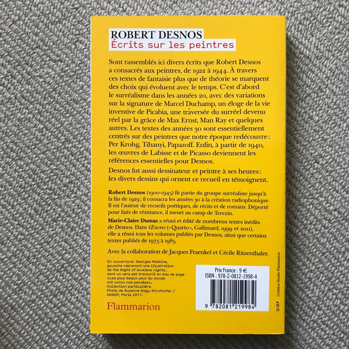 Desnos, Robert - Écrits sur les peintres