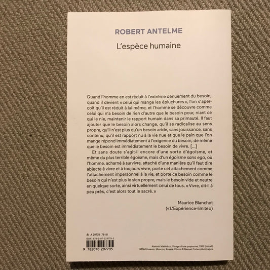 Antelme, Robert - L’espèce humaine