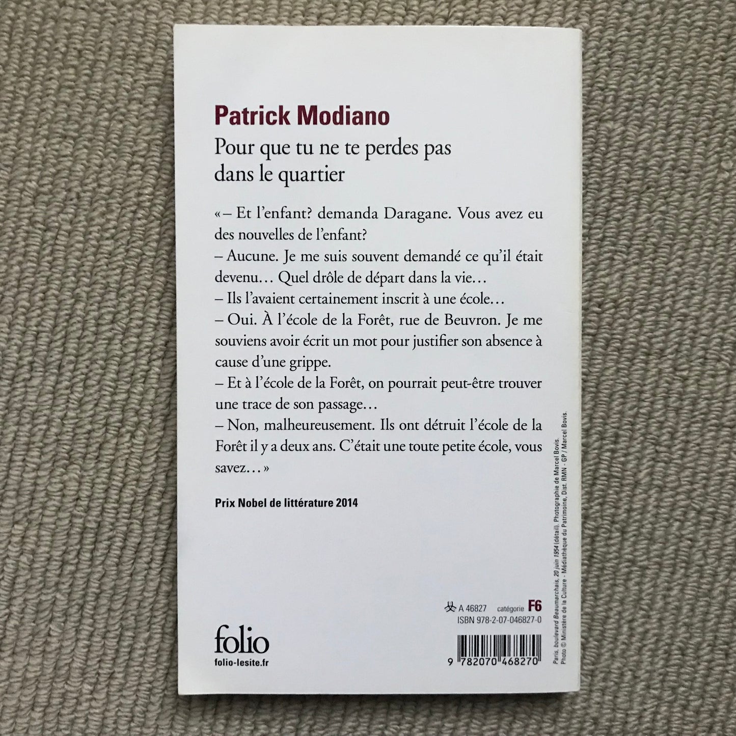 Modiano, Patrick - Pour que tu ne te perdes pas dans le quartier