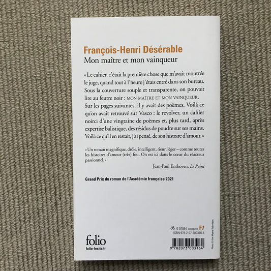 Désérable, François-Henri - Mon maître et mon vainqueur