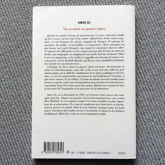 Oz, Amos - Vie et mort en quatre rimes
