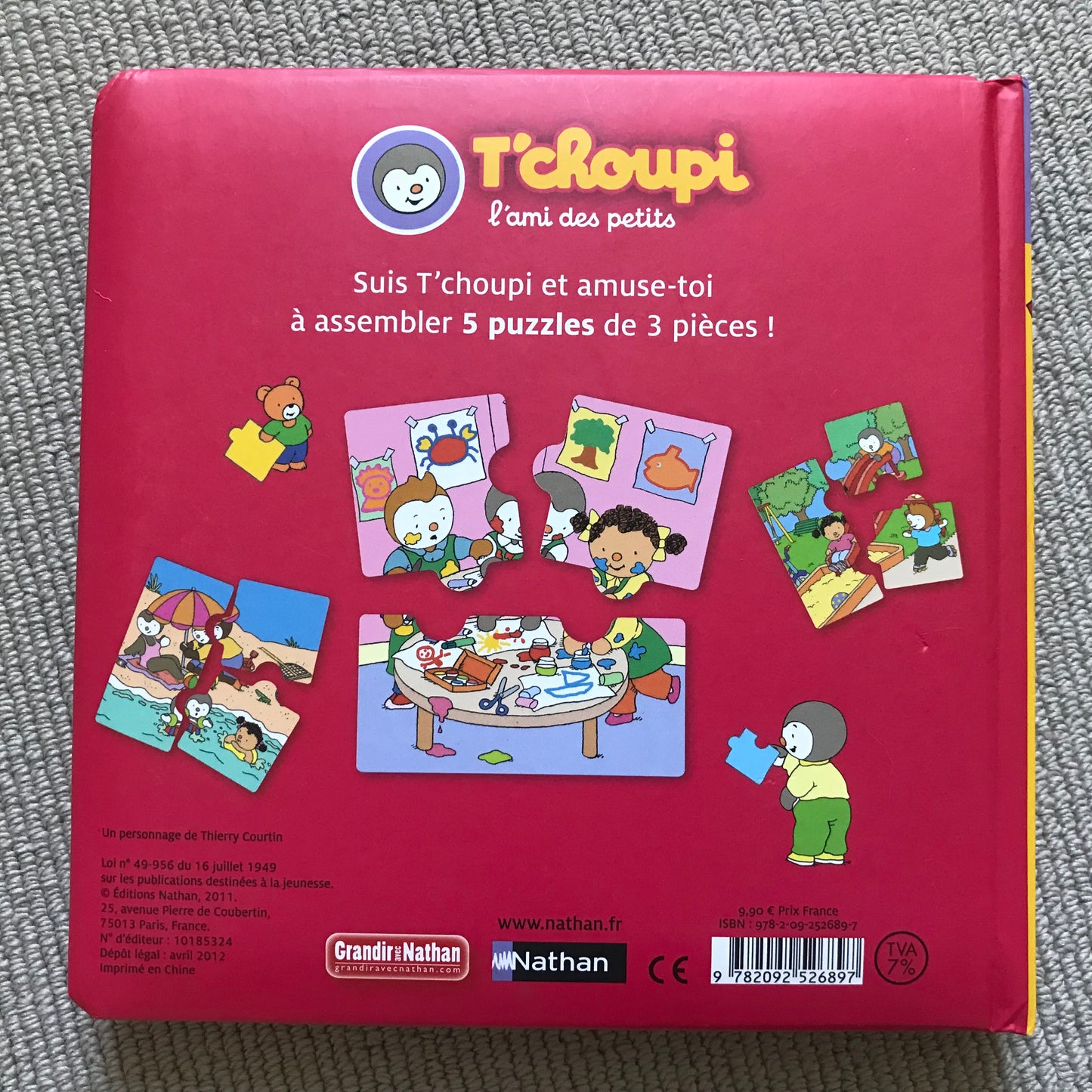 T’choupi le livre puzzle (5 puzzles de 3 pièces)
