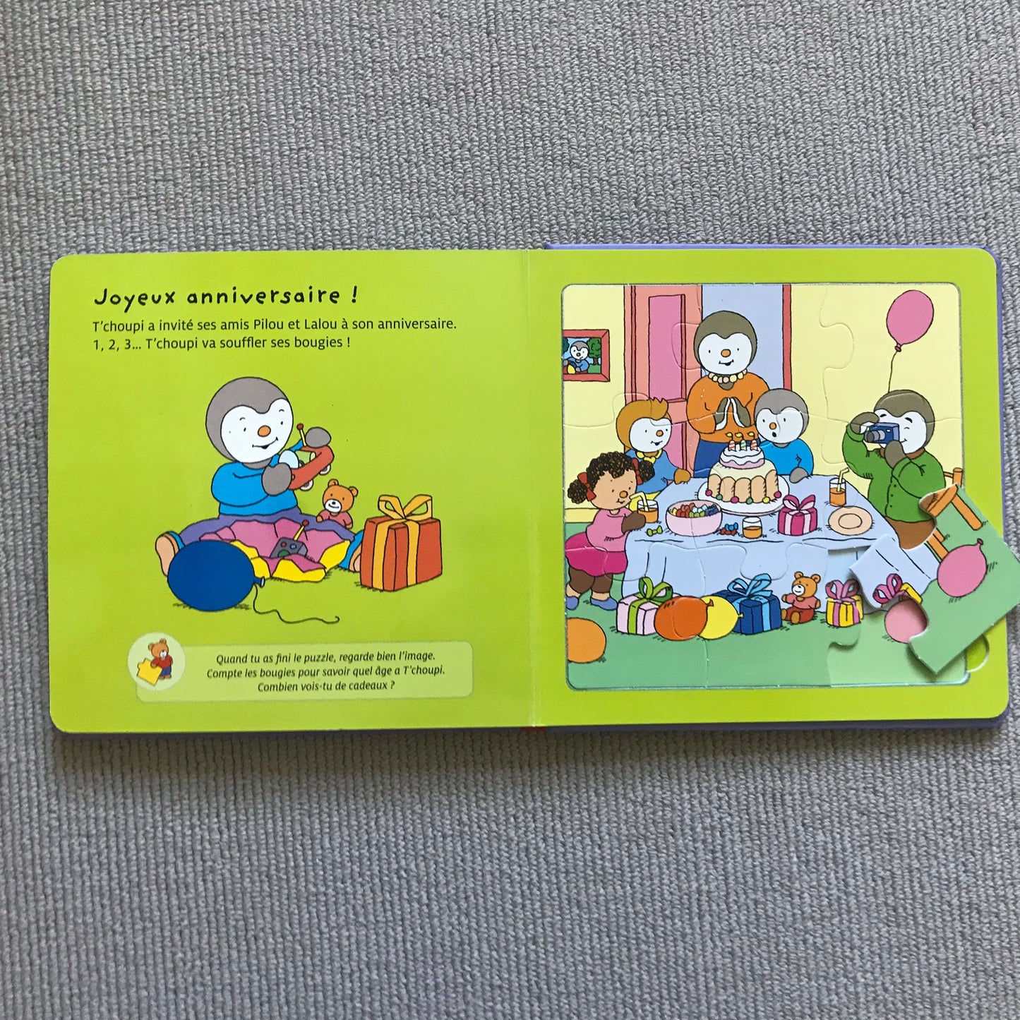 T’choupi le livre puzzle (5 puzzles de 3 pièces)