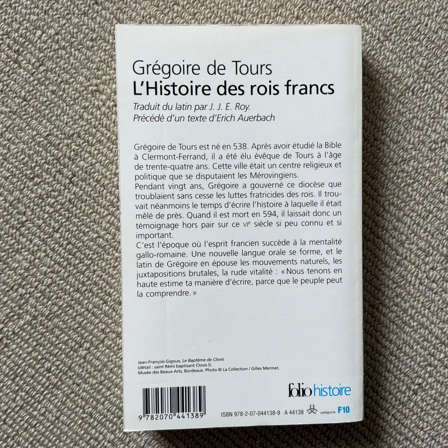 Tours de, Grégoire - L’Histoire des rois francs
