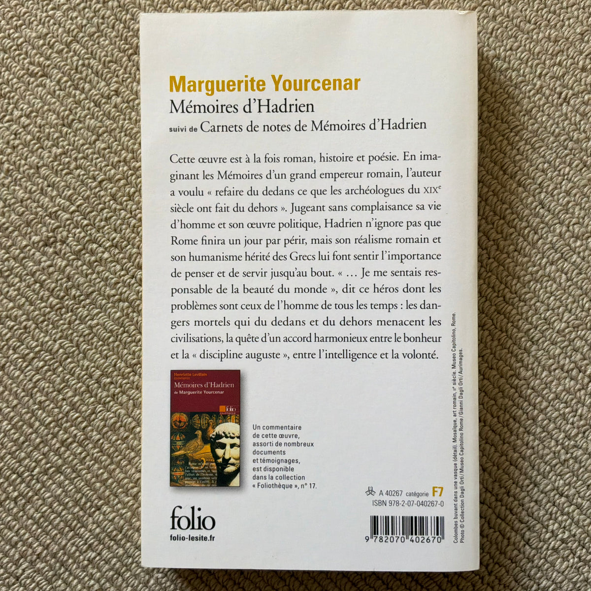 Yourcenar, Marguerite - Mémoires d’Hadrien
