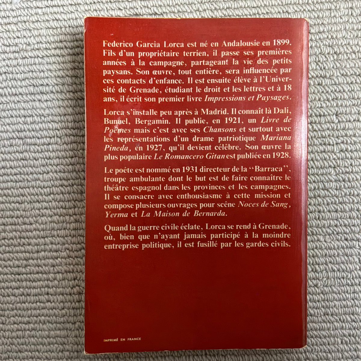 Garcia Lorca, Federico - La maison de Bernarda suivi de Les noces de sang