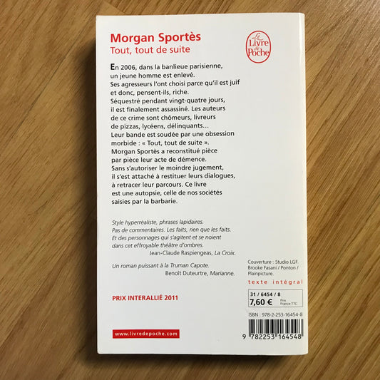 Sportès, Morgan - Tout, tout de suite