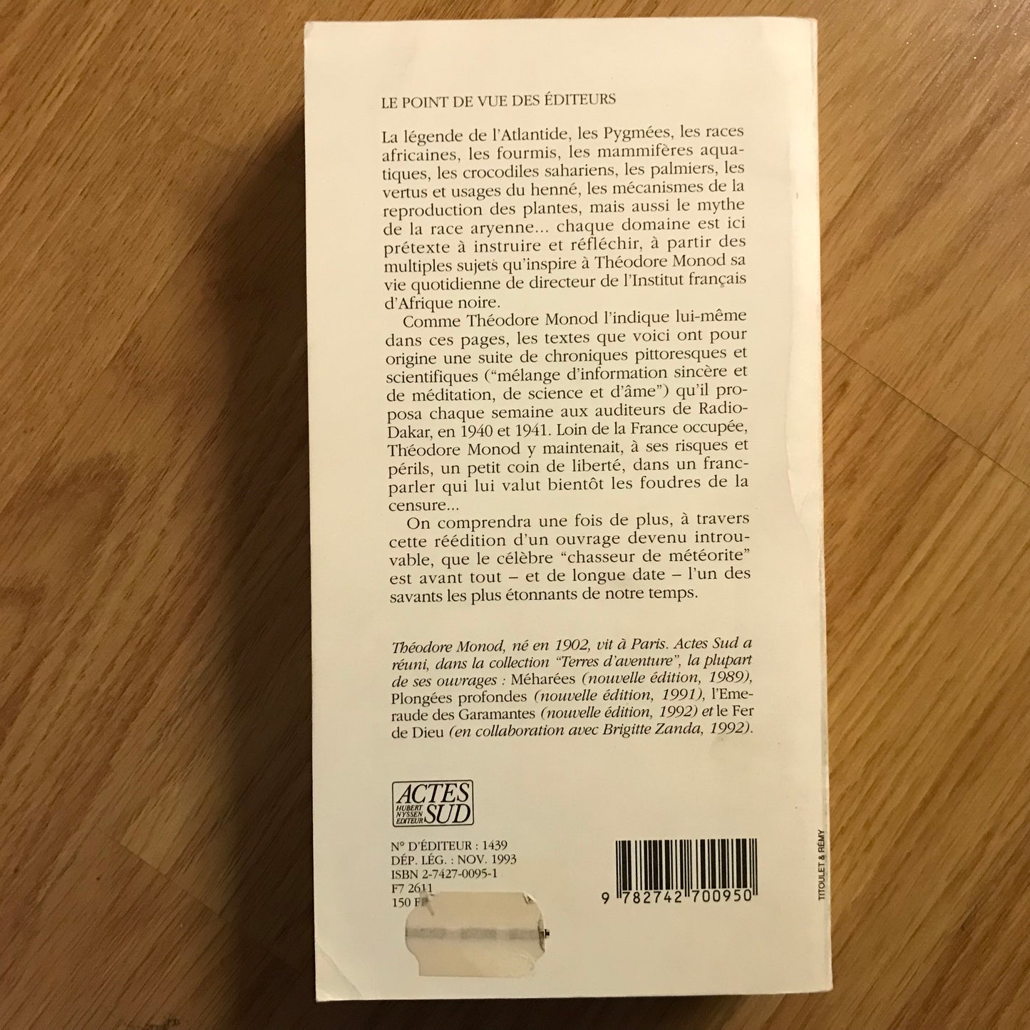 Monod, Théodore - L’hippopotame et le philosophe