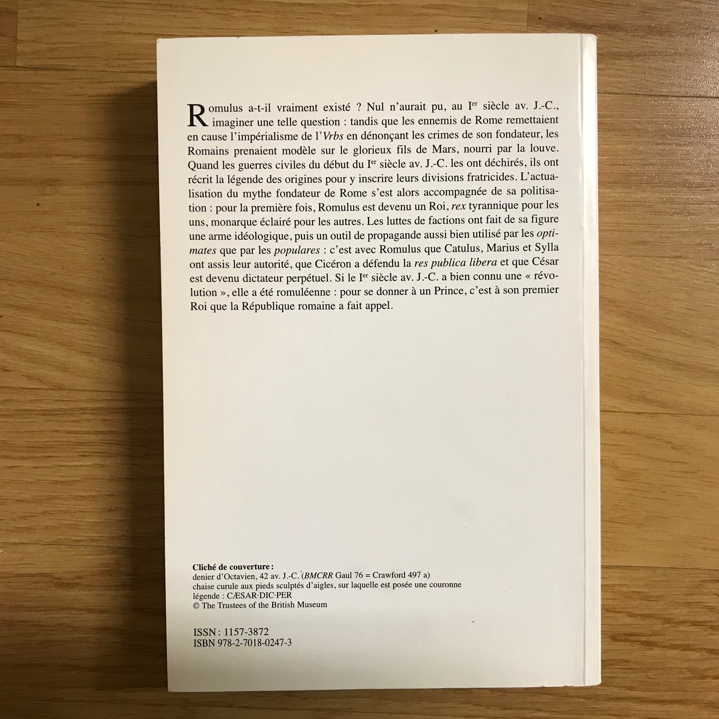 Ver Eecke, Marie - La république et le roi ; Le mythe de Romulus à la fin de la république romaine