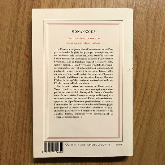 Ozouf, Mona - Composition française Retour sur une enfance bretonne