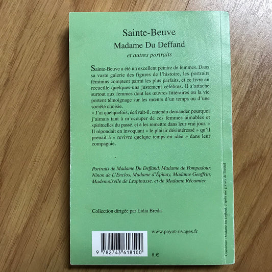 Sainte-Beuve - Madame du Deffand et autres portraits