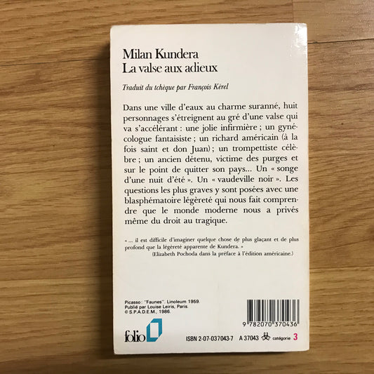 Kundera, Milan - La valse aux adieux