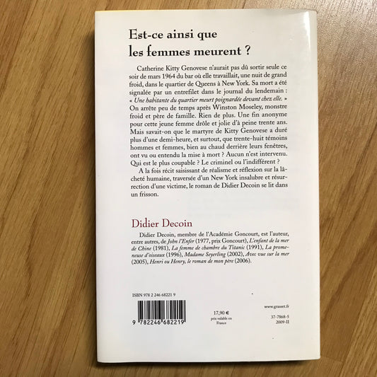 Decoin, Didier - Est-ce ainsi que les femmes meurent ?