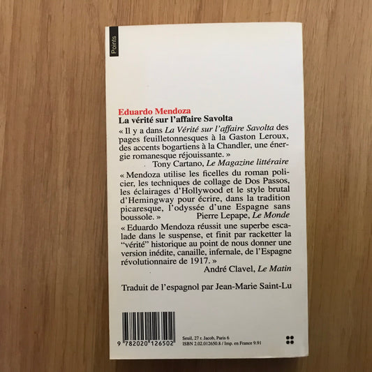 Mendoza, Eduardo - La vérité sur l’affaire Savolta