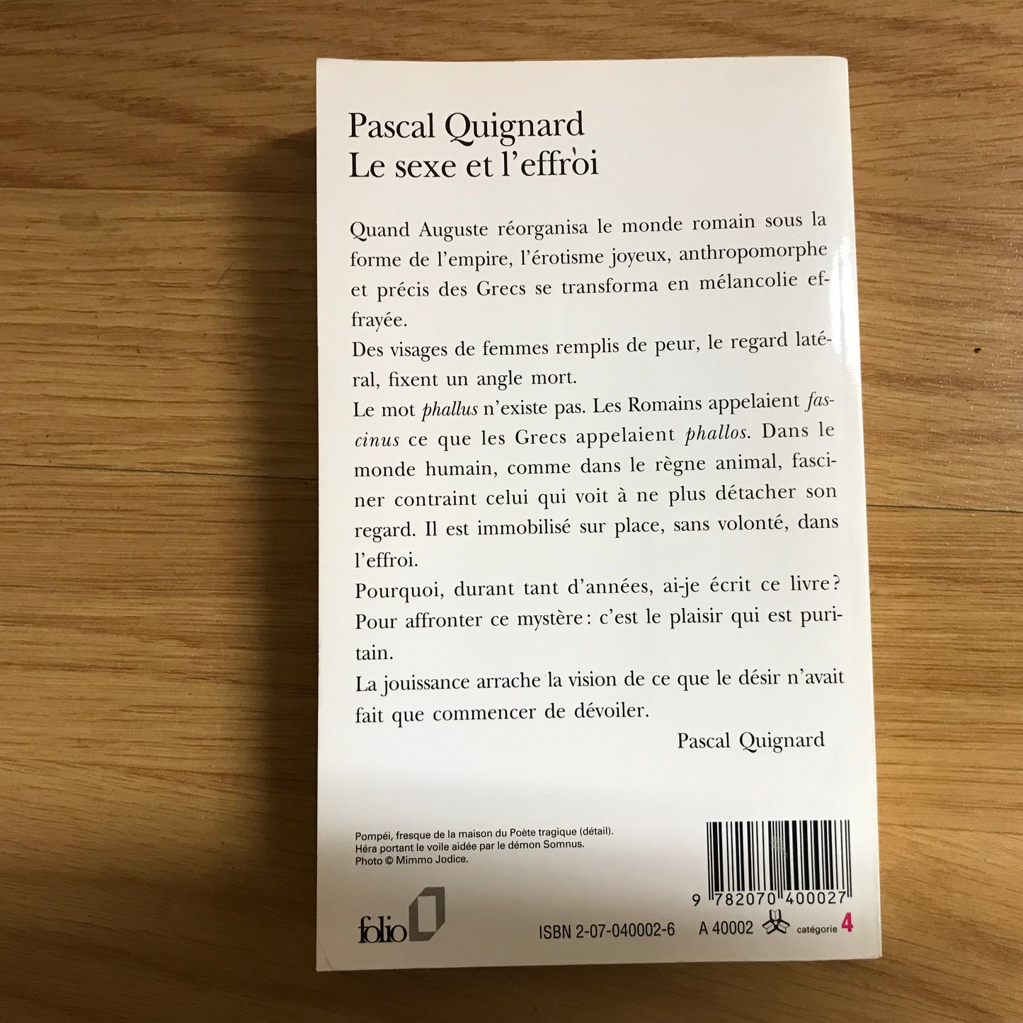 Quignard, Pascal - Le sexe et l’effroi