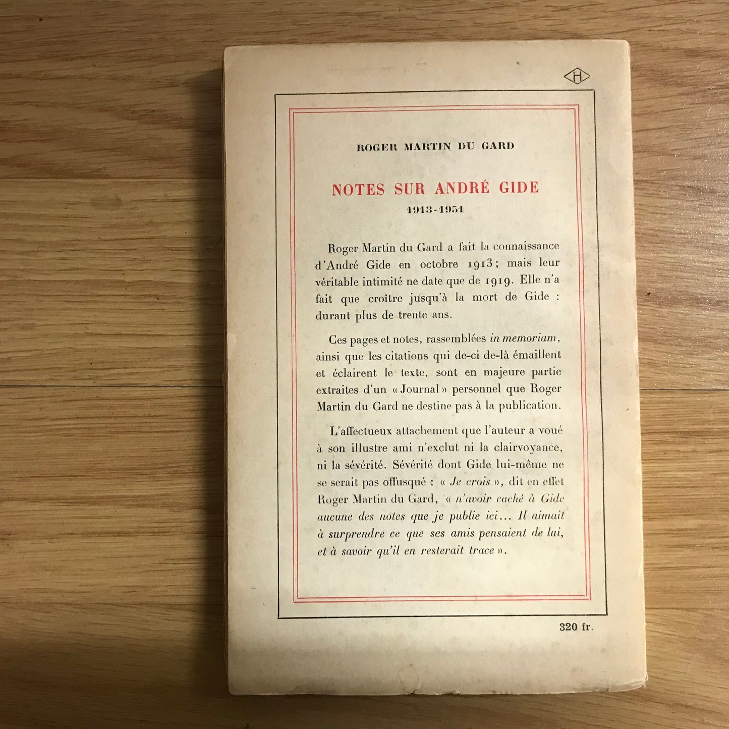 Martin du Gard, Roger - Notes sur André Gide