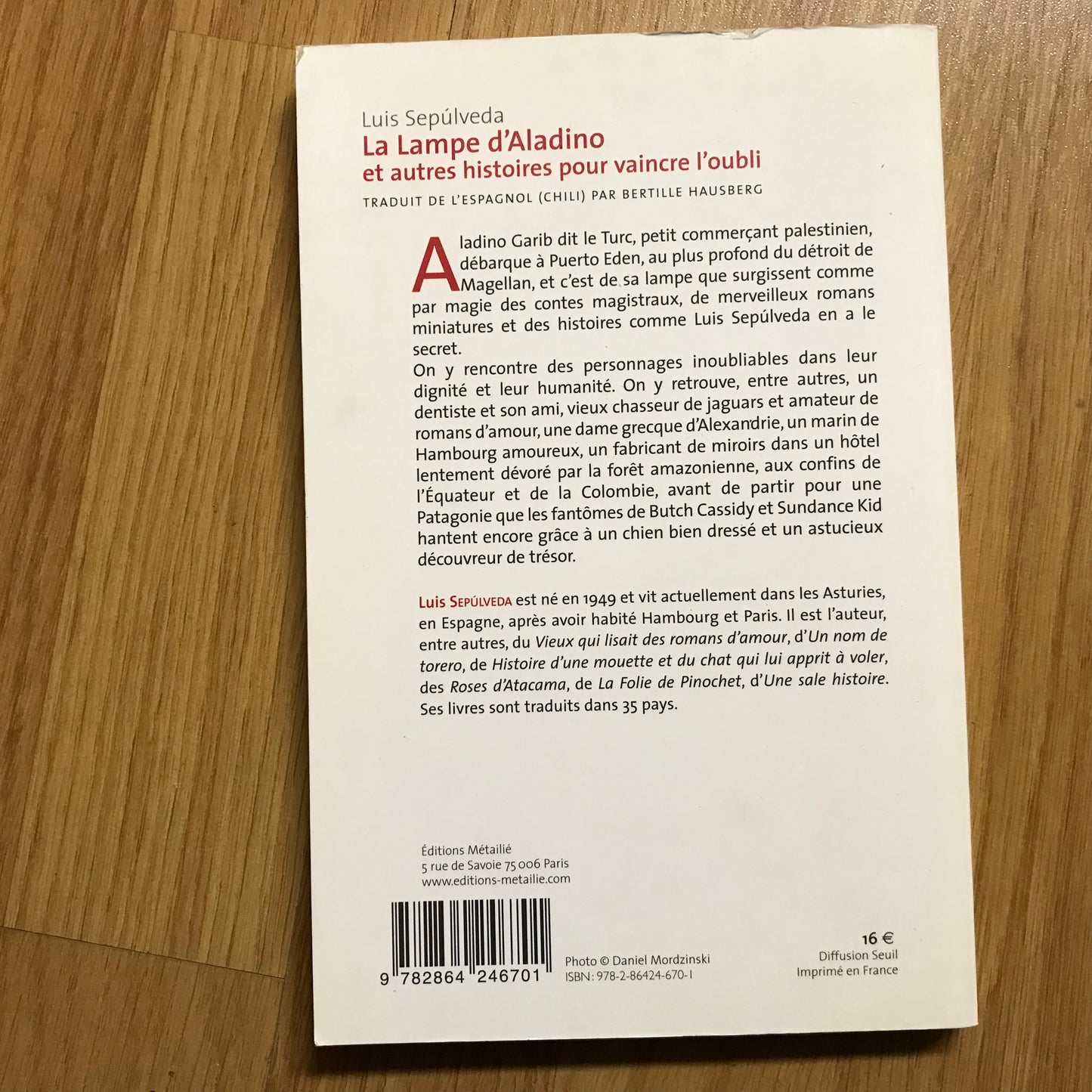 Sepulveda, Luis - La lampe d’Aladino et autres histoires pour vaincre l’oubli