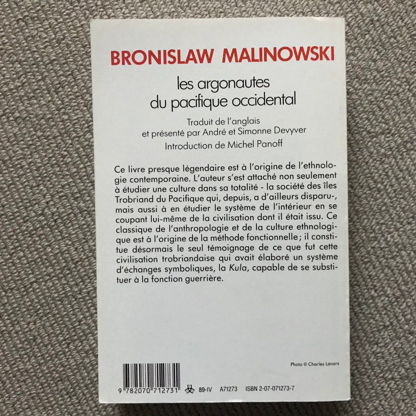 Malinowski - Les argonautes du pacifique occidental