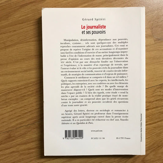 Spitéri, Gérard - Le journaliste et ses pouvoirs