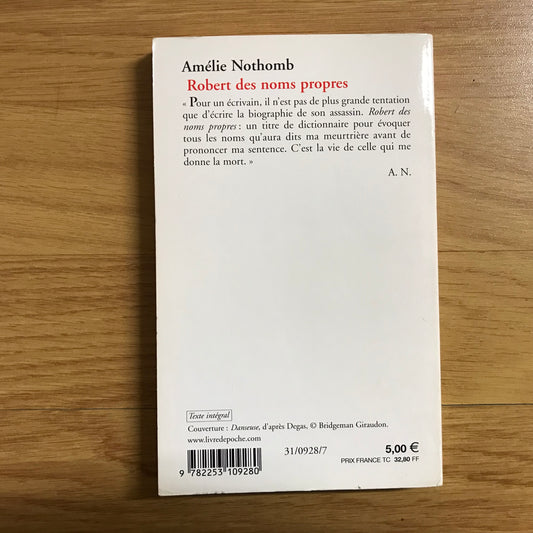 Nothomb, Amélie - Robert des noms propres